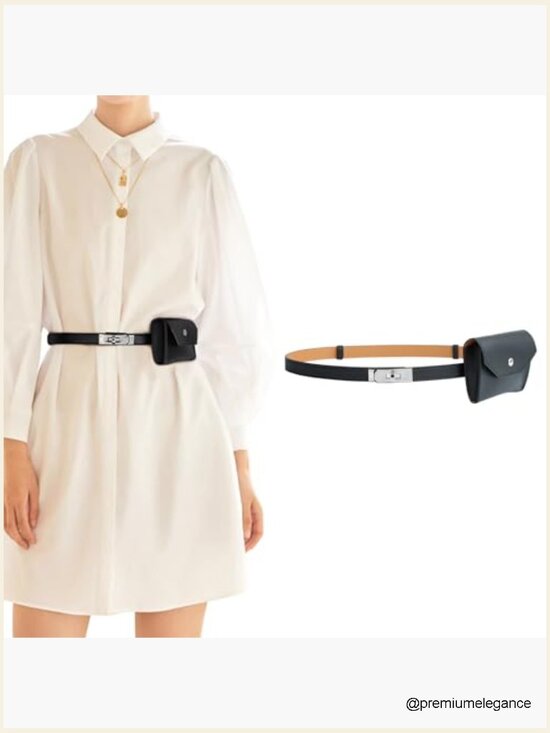 Skinny Leather Belt - Adjustable Alloy Lock for Dresses Jeans Coats main image 3